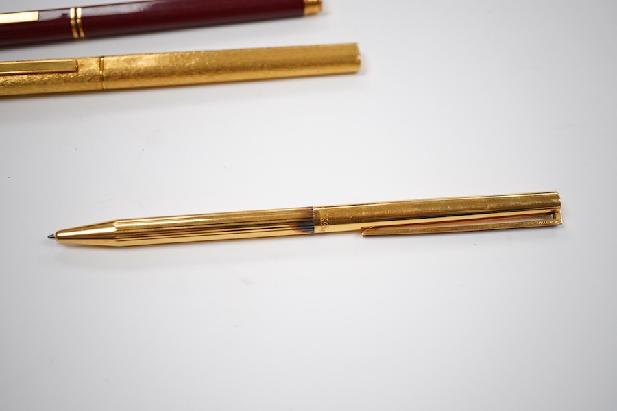 Cartier and Dupont pens and ball pens